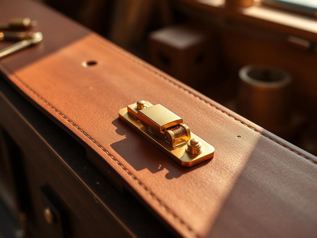 Prototype fermoir laiton plaqué or